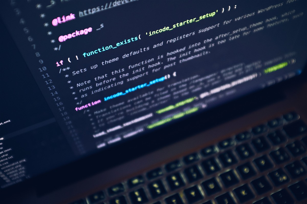 Close-up of application code on a laptop screen